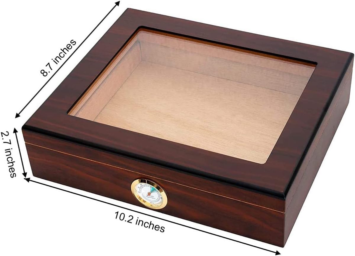 Walnut Spanish Cedar Box with Hygrometer and Humidifier, Pack of 2 X552