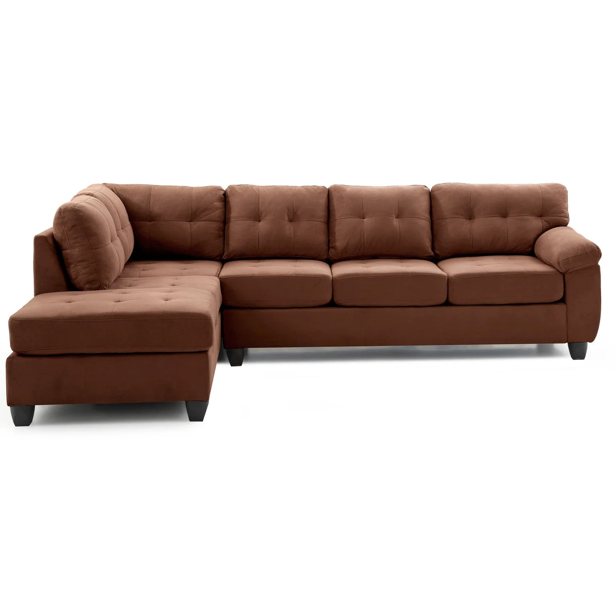 Microsuede Sectional in Chocolate X3983