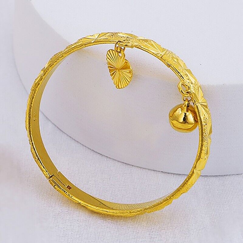 18k Gold Filled Sterling Silver Baby Bead Bell Bracelet X355768