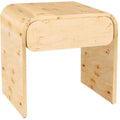 Mid-Century Solid Ash Burl Finish Wooden Night Stand Z9370