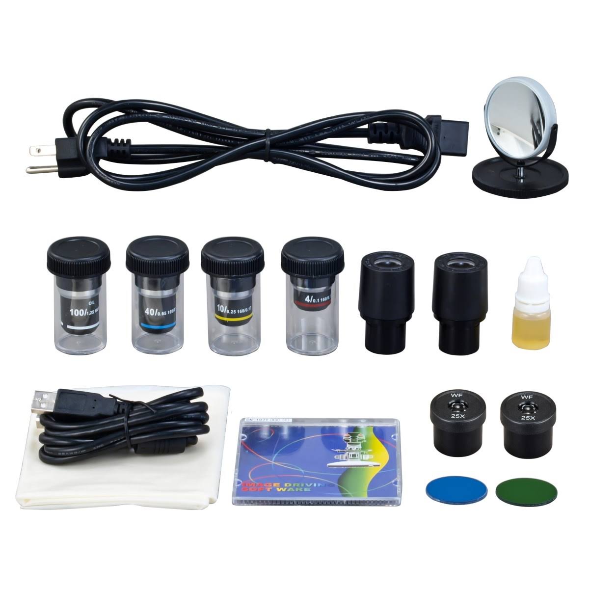 40X-2500X Binocular Compound Microscope with 3.0MP USB Camera Y720772