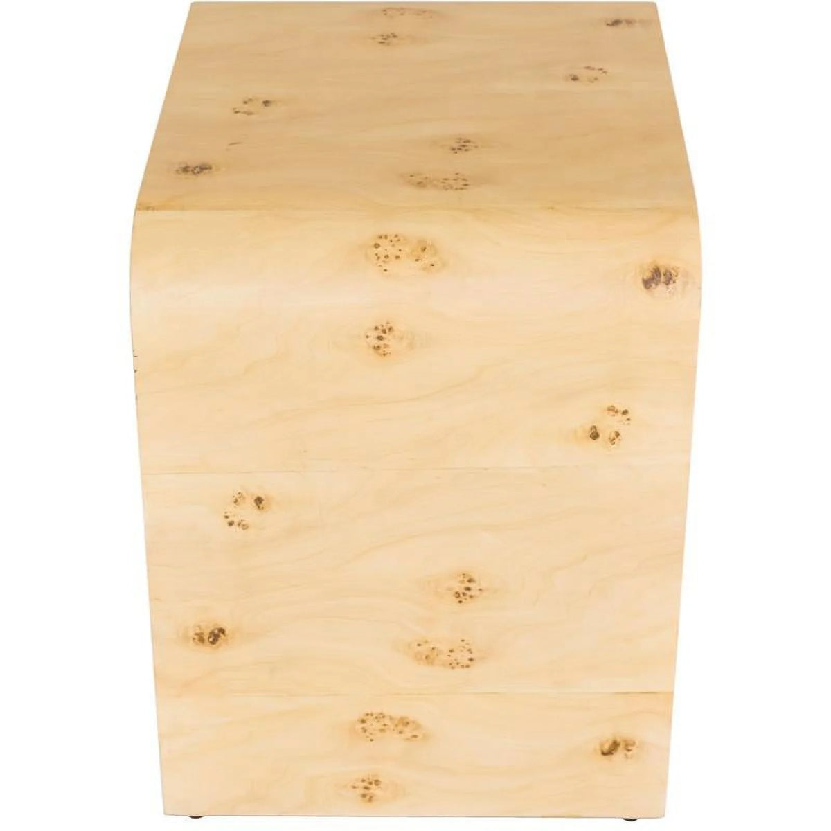 Mid-Century Solid Ash Burl Finish Wooden Night Stand Z9370