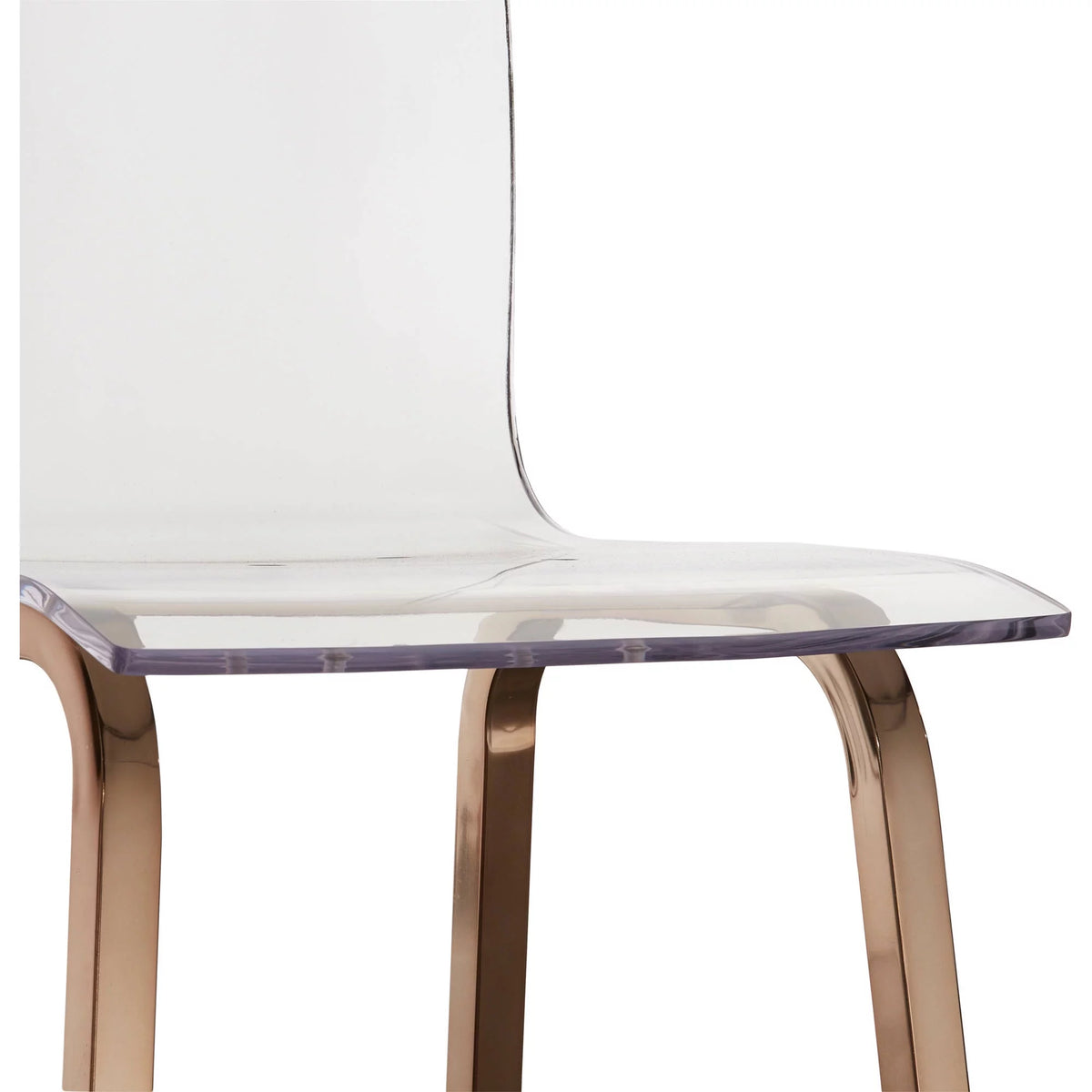 Acrylic and Champagne Gold Swivel Counter Height Stool Set of Two I661