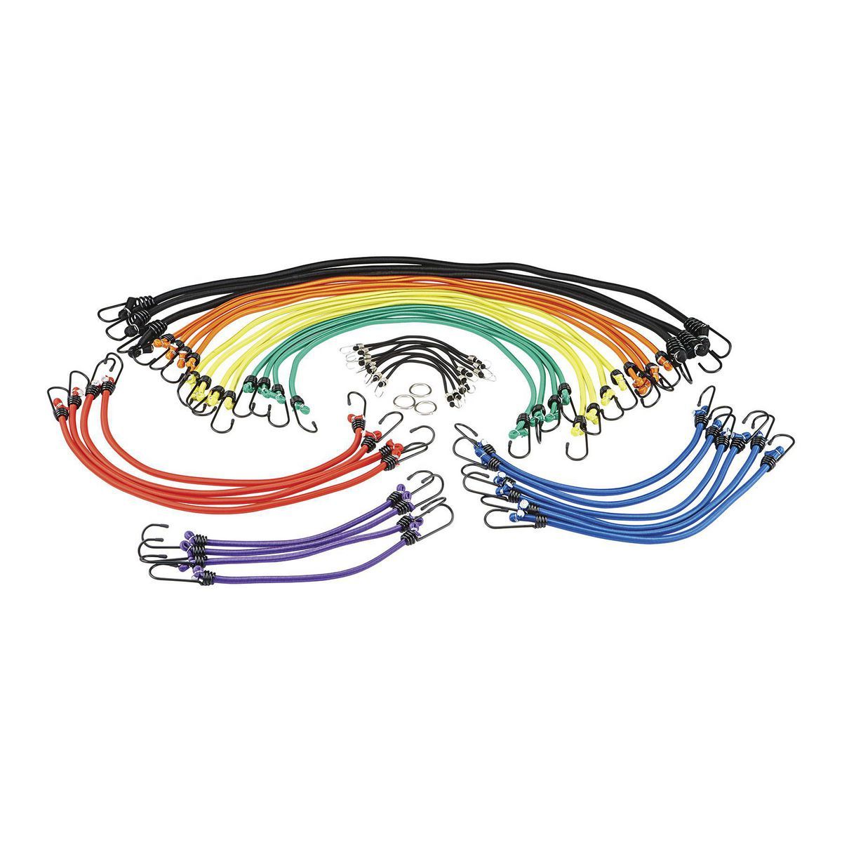 Multicolored Elastic Stretch Cords, 40-Piece X1647