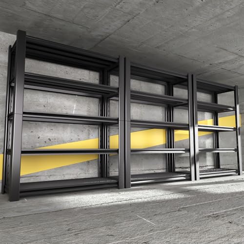 5-Tier Heavy Duty Garage Shelving Unit, 3000 LBS Capacity Metal Storage Rack 72" H x 48" W x 20" D, Adjustable Steel Shelves I7812