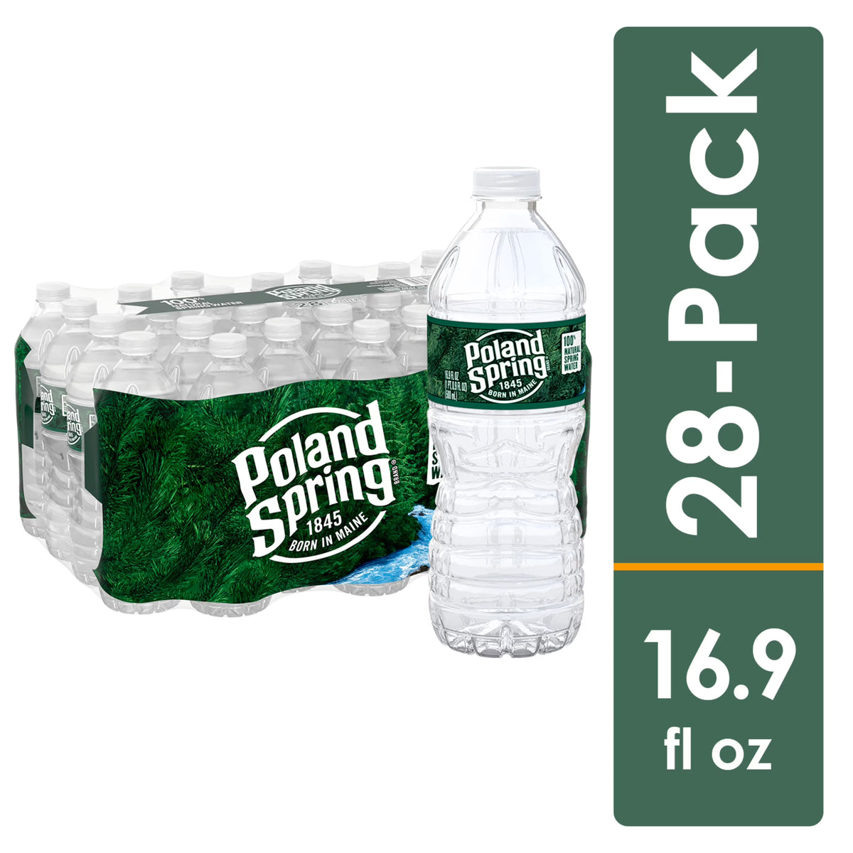 16.9-ounce Natural Spring Water Plastic Bottles, Pack of 28 F150087