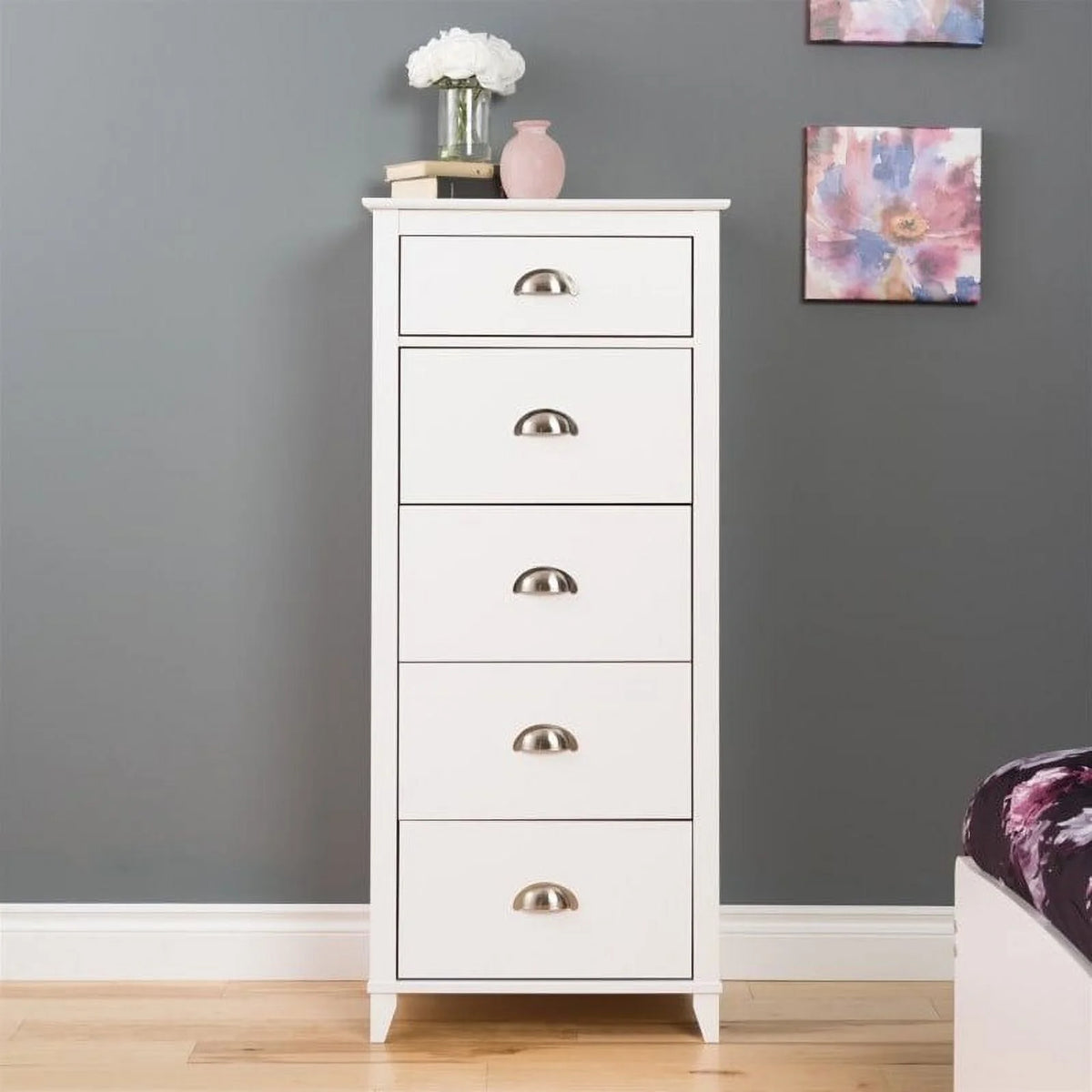 White 5 Drawer Lingerie Chest S67828