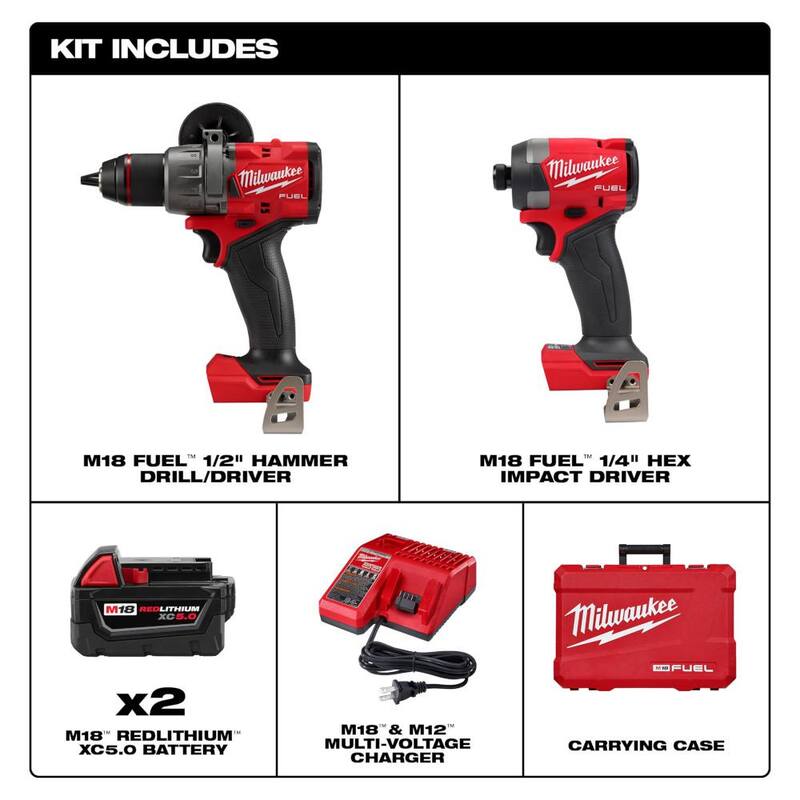 18V Lithium-Ion Brushless Cordless Hammer Drill and Impact Driver Combo Kit L76311