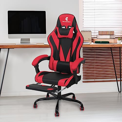 Black Gaming Chair with Footrest E58670