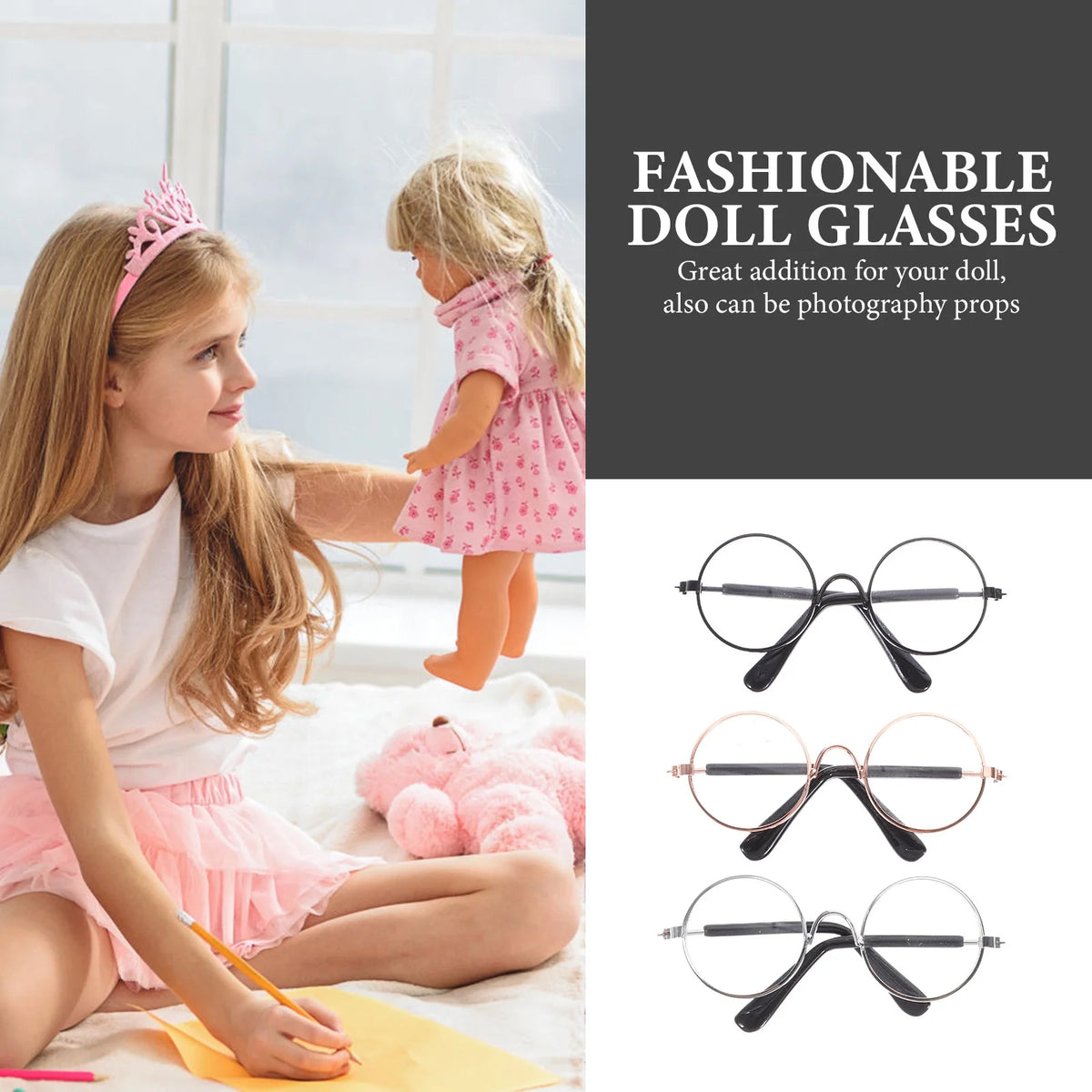 12 Pcs Dollhouse Glasses Vintage Decor Ornament Doll Glasses X206834