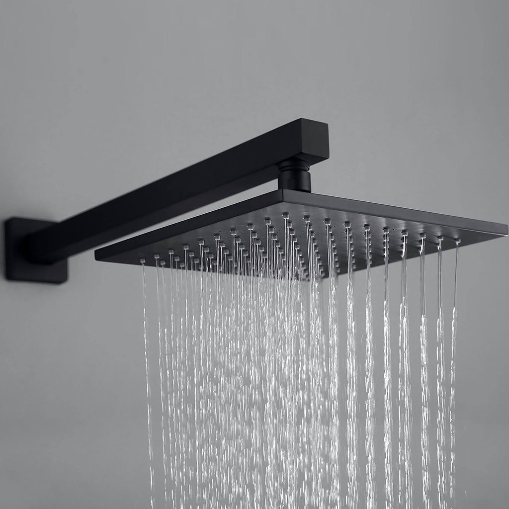 Black Shower System with Rough-In Valve K26988