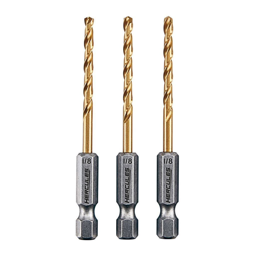 1/8 in. Titanium Drill Bit Set, 3-Piece W619041