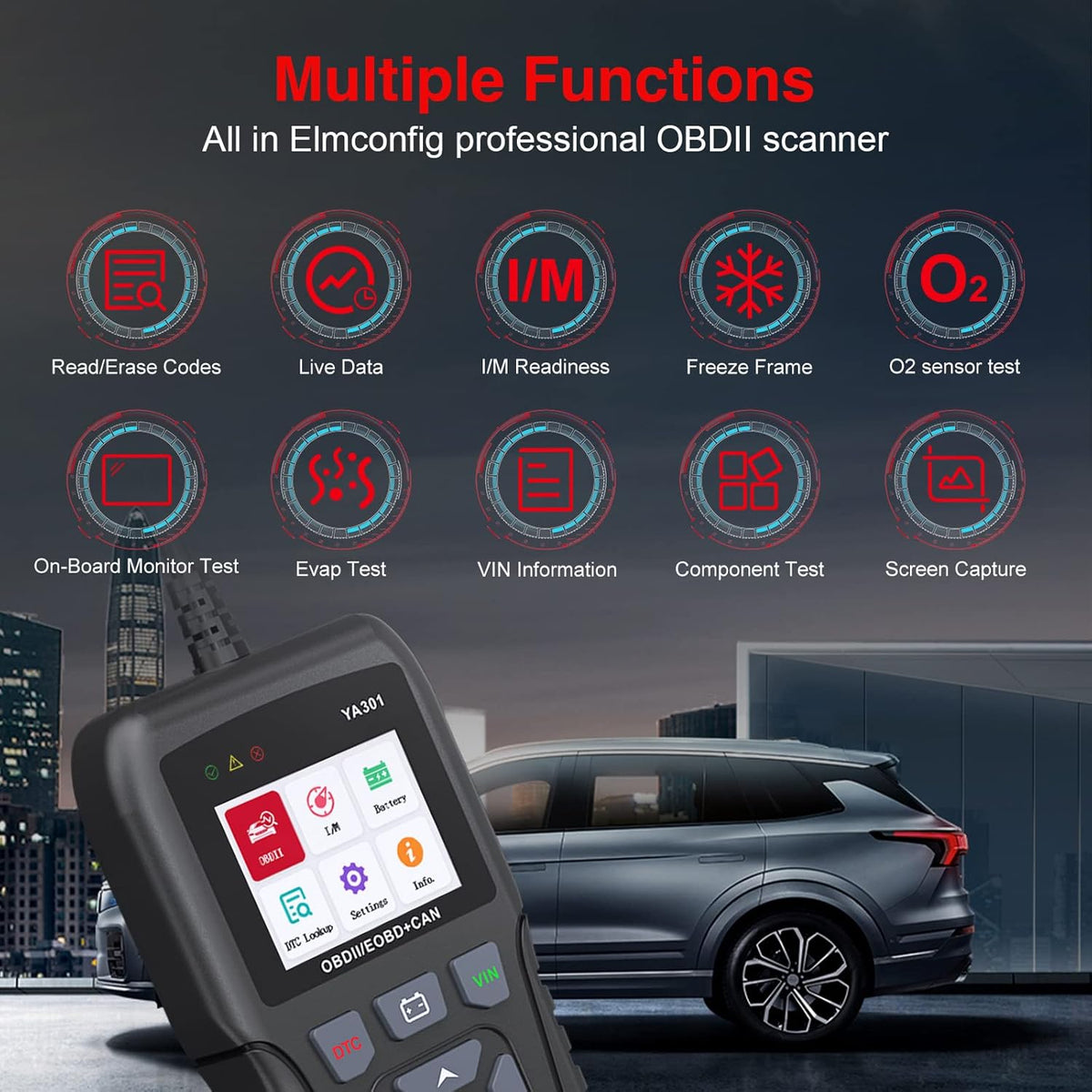 OBD2 Scanner with Print Data, Read/Clear Code CAN Diagnostic Scan Tool Pack of 2 M3359
