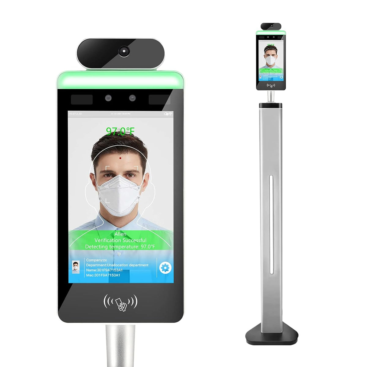 Non-Contact Face Recognition Body Temperature Scanner Kiosk Q768352
