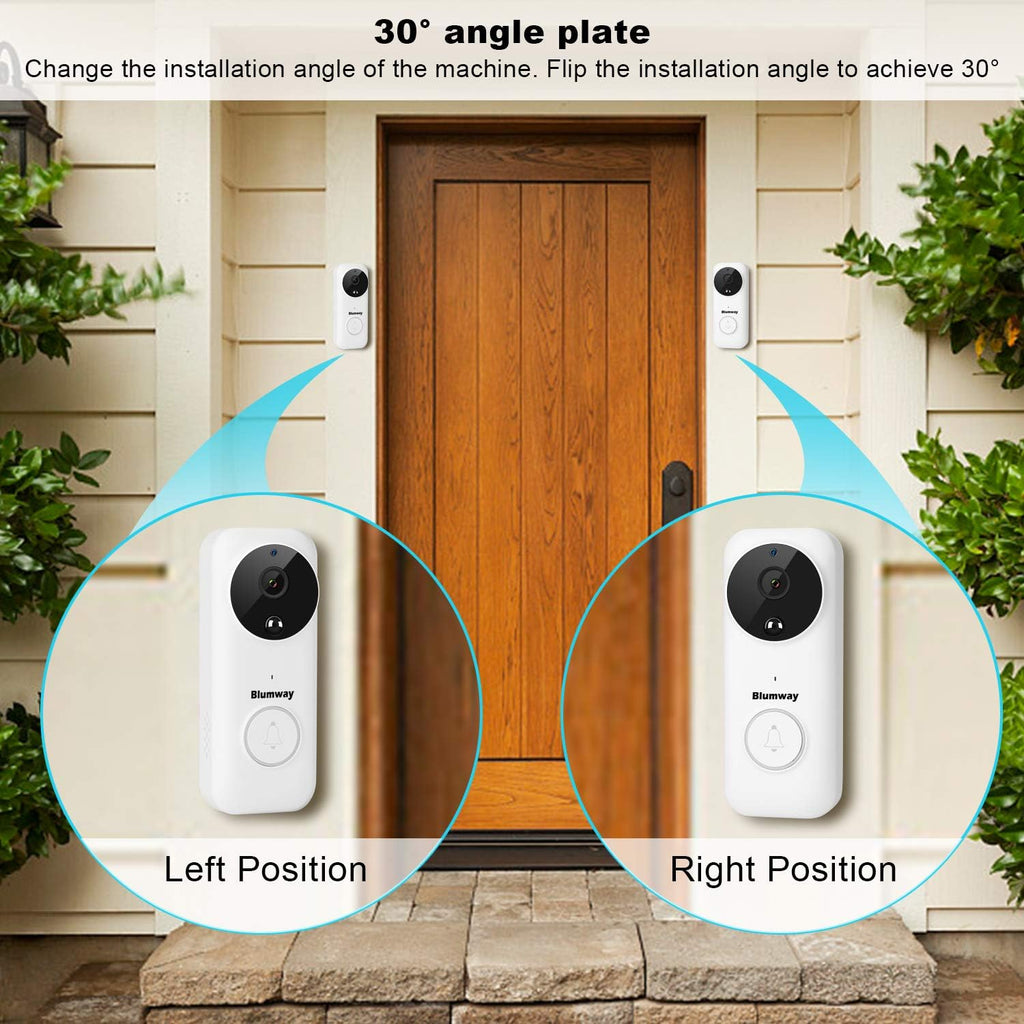 Wireless Video Doorbell Camera with Motion Detector, 1080P, Night Vision B3969