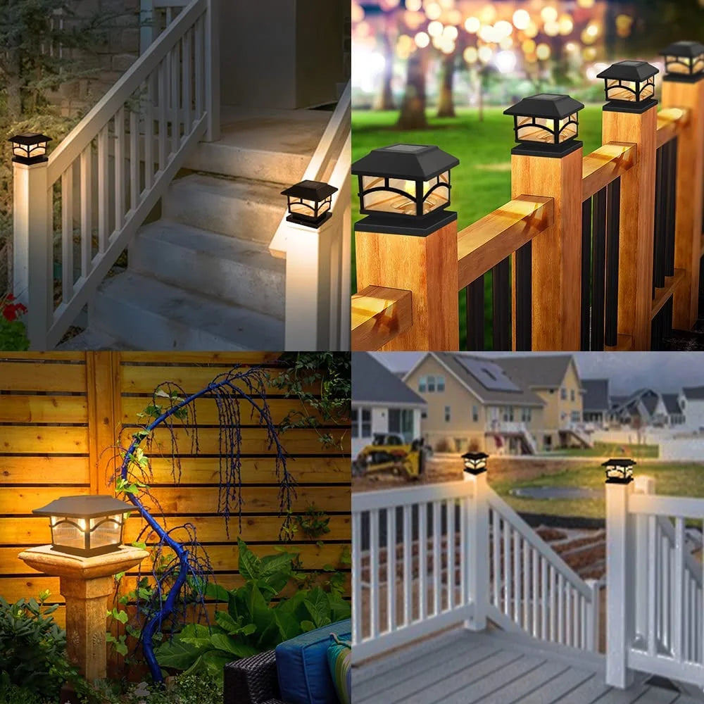 Solar Post Lights LED Waterproof Deck Fence Cap Lights 6 Pack H228323