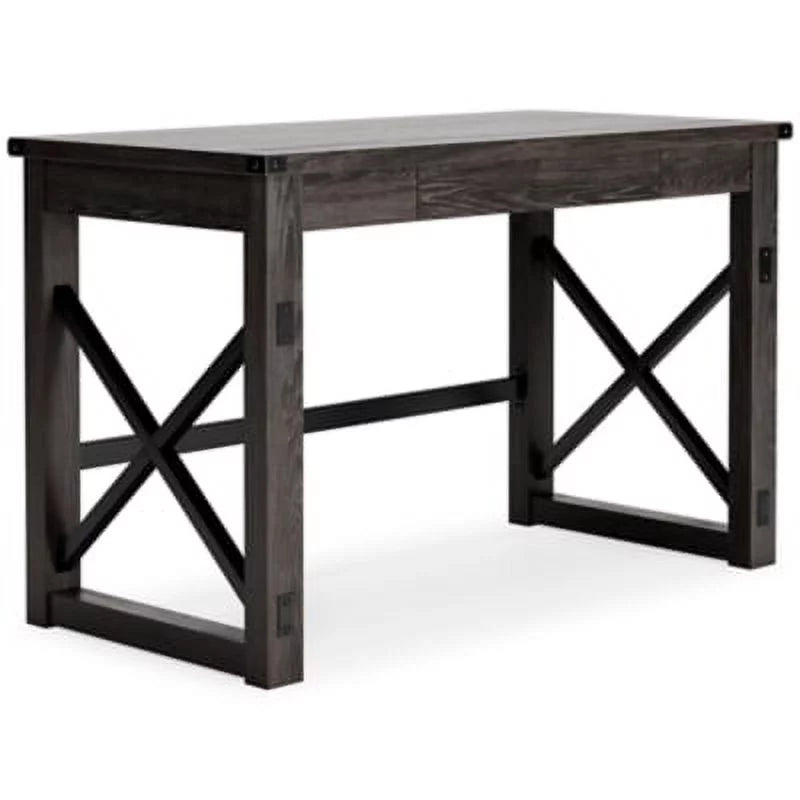 Dark Gray Rustic Farmhouse Home Office Desk X935069