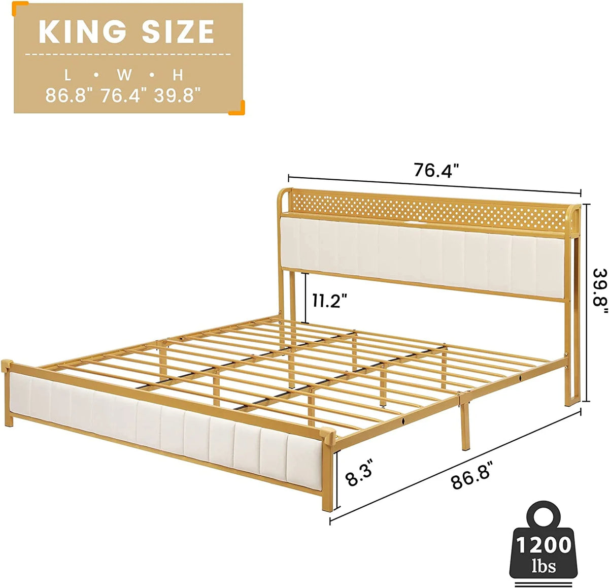 LED Queen Bed Frame with Storage Headboard and Drawers Z719