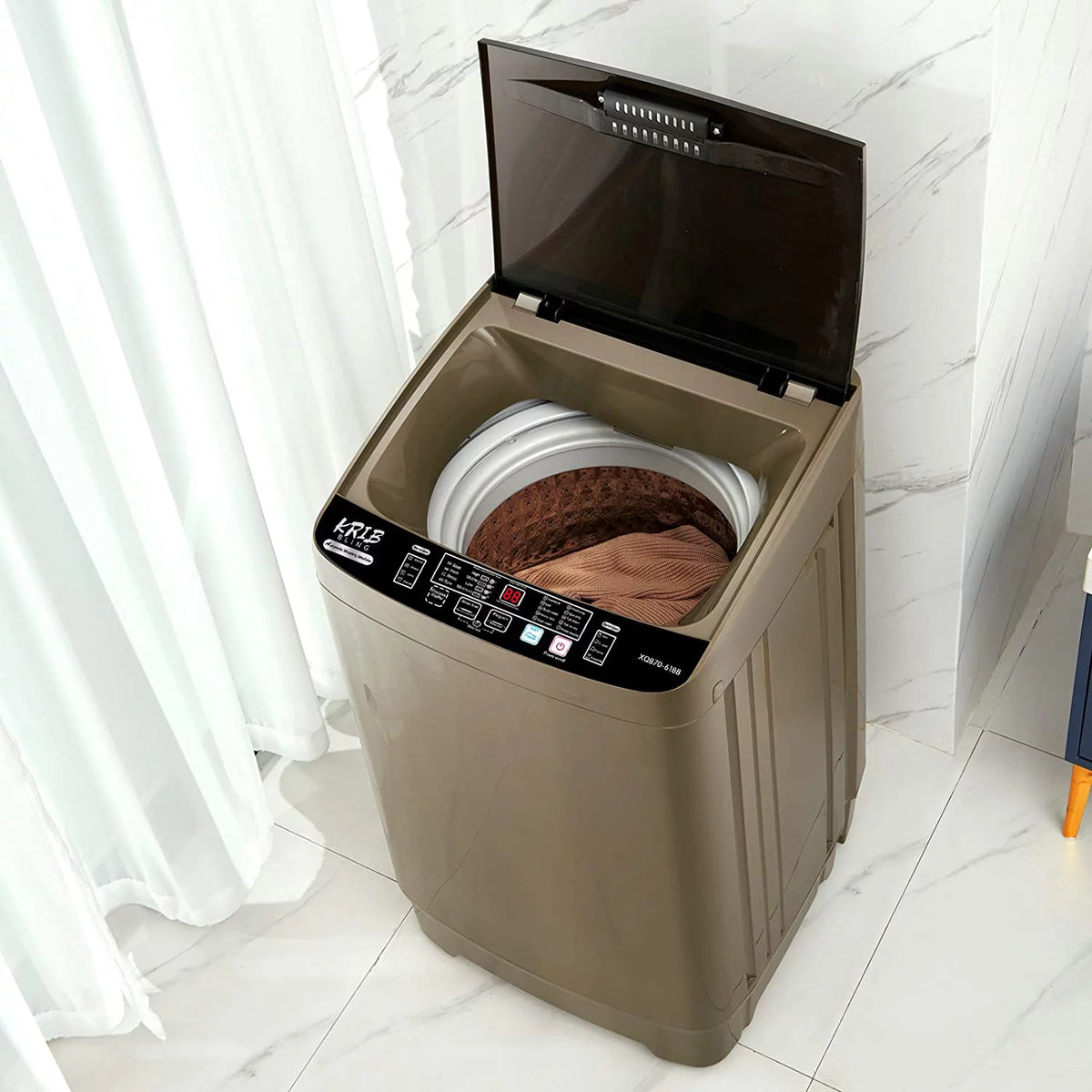 15.6 lbs Portable Compact Washing Machine with Drain Pump Z2510