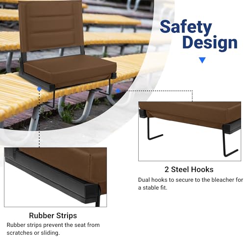 Portable Bleacher Seats with Back Support and Padded Cushion F57670