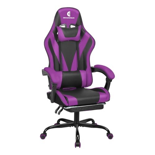 Black Gaming Chair with Footrest E58670