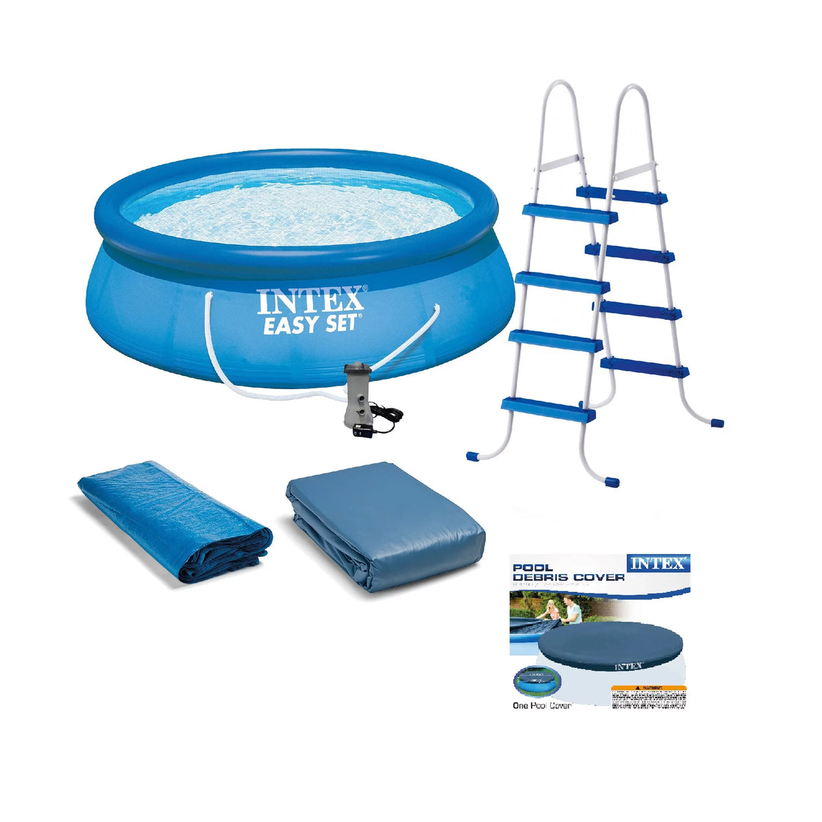 Above Ground Swimming Pool with Ladder, Pump and Debris Cover M719