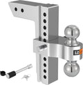 Adjustable Aluminum Trailer Hitch, Fits 2-Inch Receiver, 10-Inch Drop/Rise, 12,500 LBS T830438