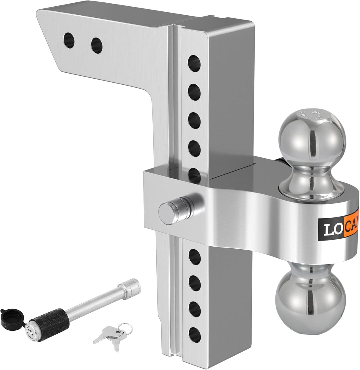 Adjustable Aluminum Trailer Hitch, Fits 2-Inch Receiver, 10-Inch Drop/Rise, 12,500 LBS T830438