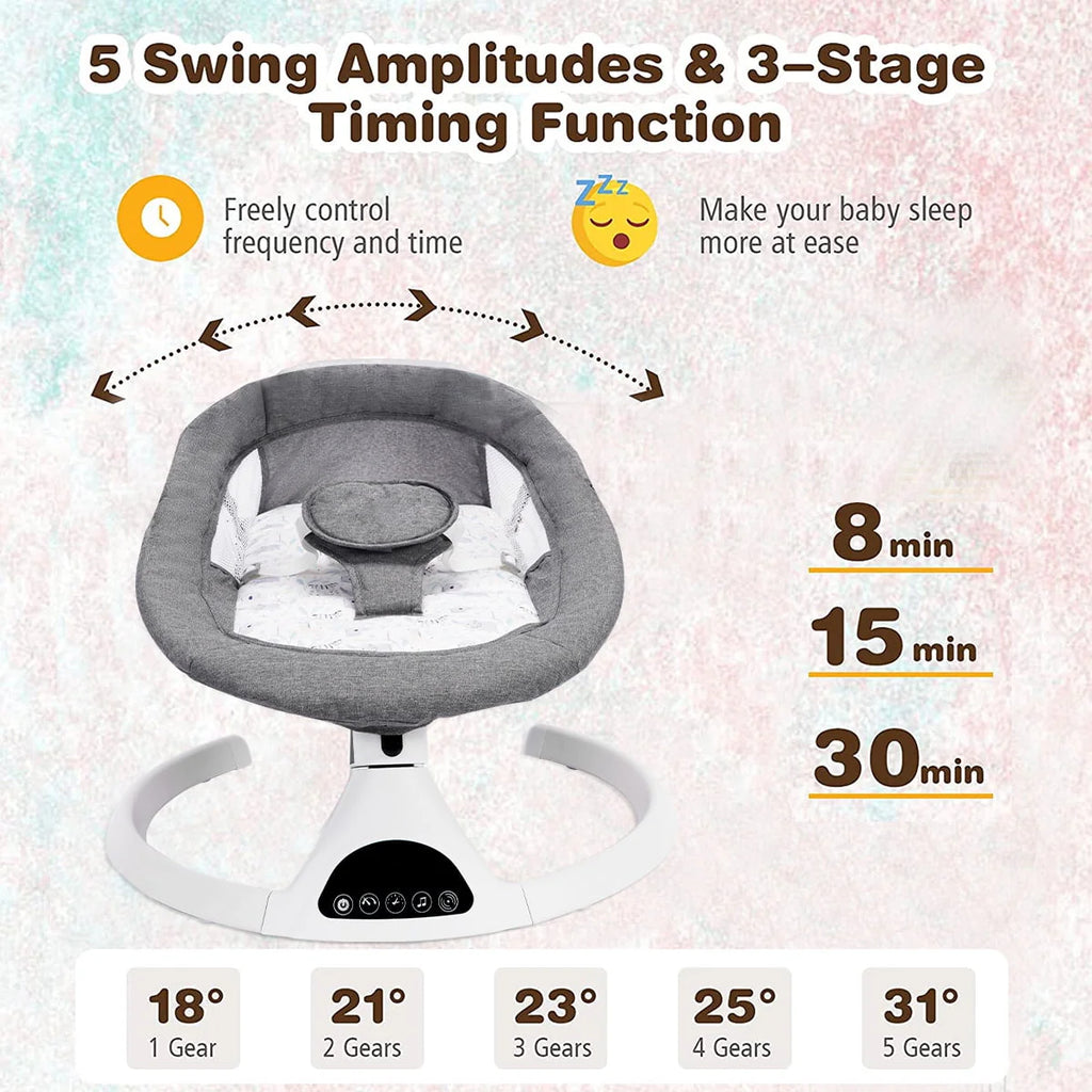 Pink Electric Baby Swing T306538