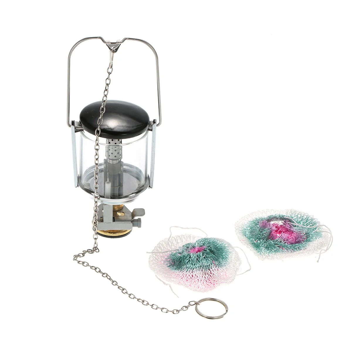 Propane Lantern Single Mantle Gas Lamp Portable Hanging Tent Lamp with 2 Lantern Mantles K8463