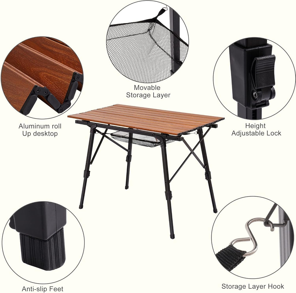 Folding Camping Table Aluminum with Mesh Layer N64275