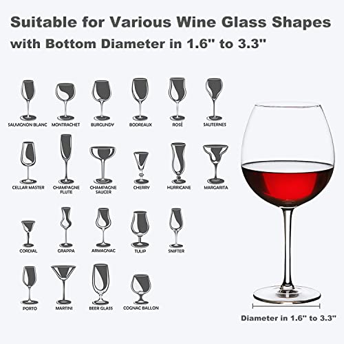 Black 4 Pack Plastic Wine Glass Rack with 4 Coasters S113