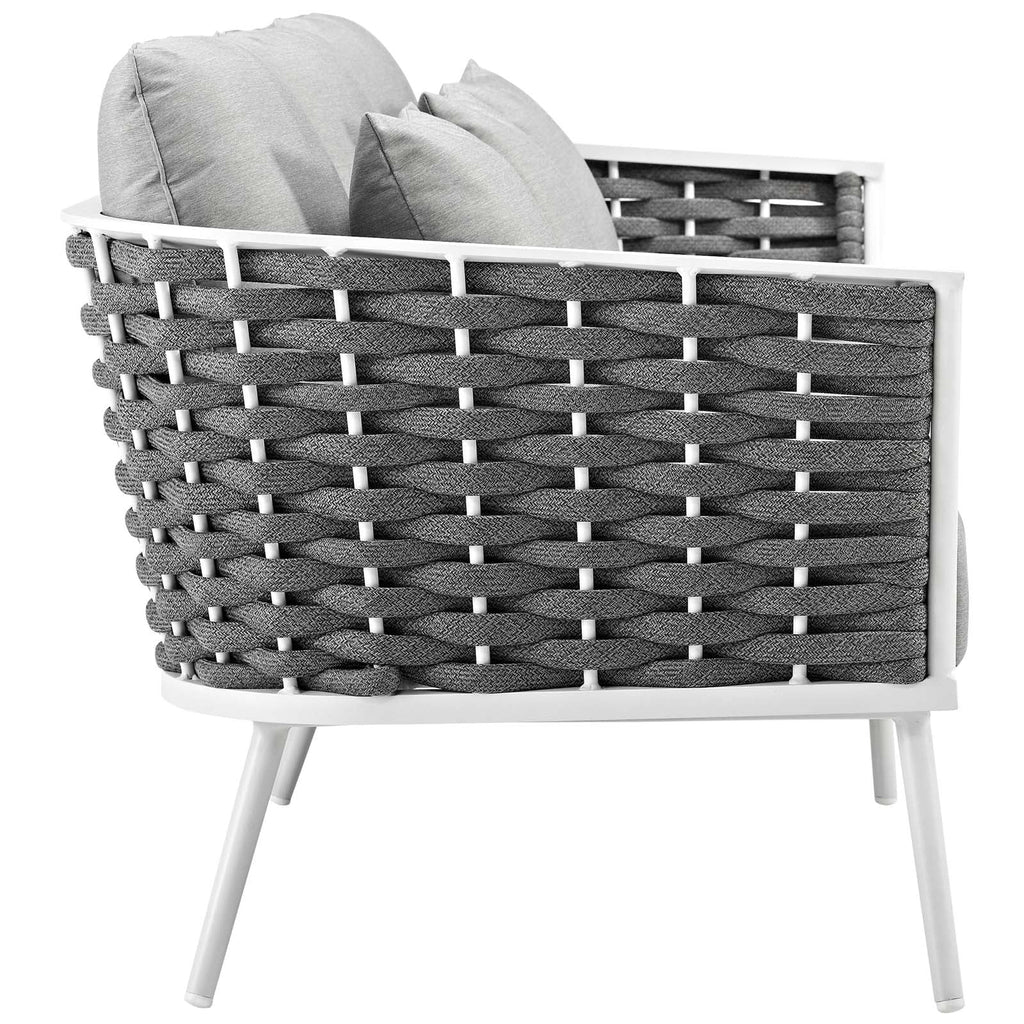 White Gray Aluminum Outdoor Patio Sofa I510962