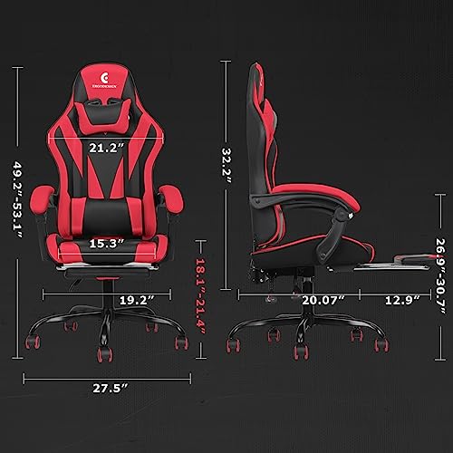 Black Gaming Chair with Footrest E58670