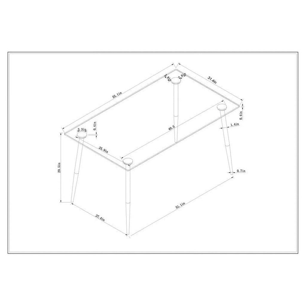 Contemporary Steel and Glass Dining Table Z23471