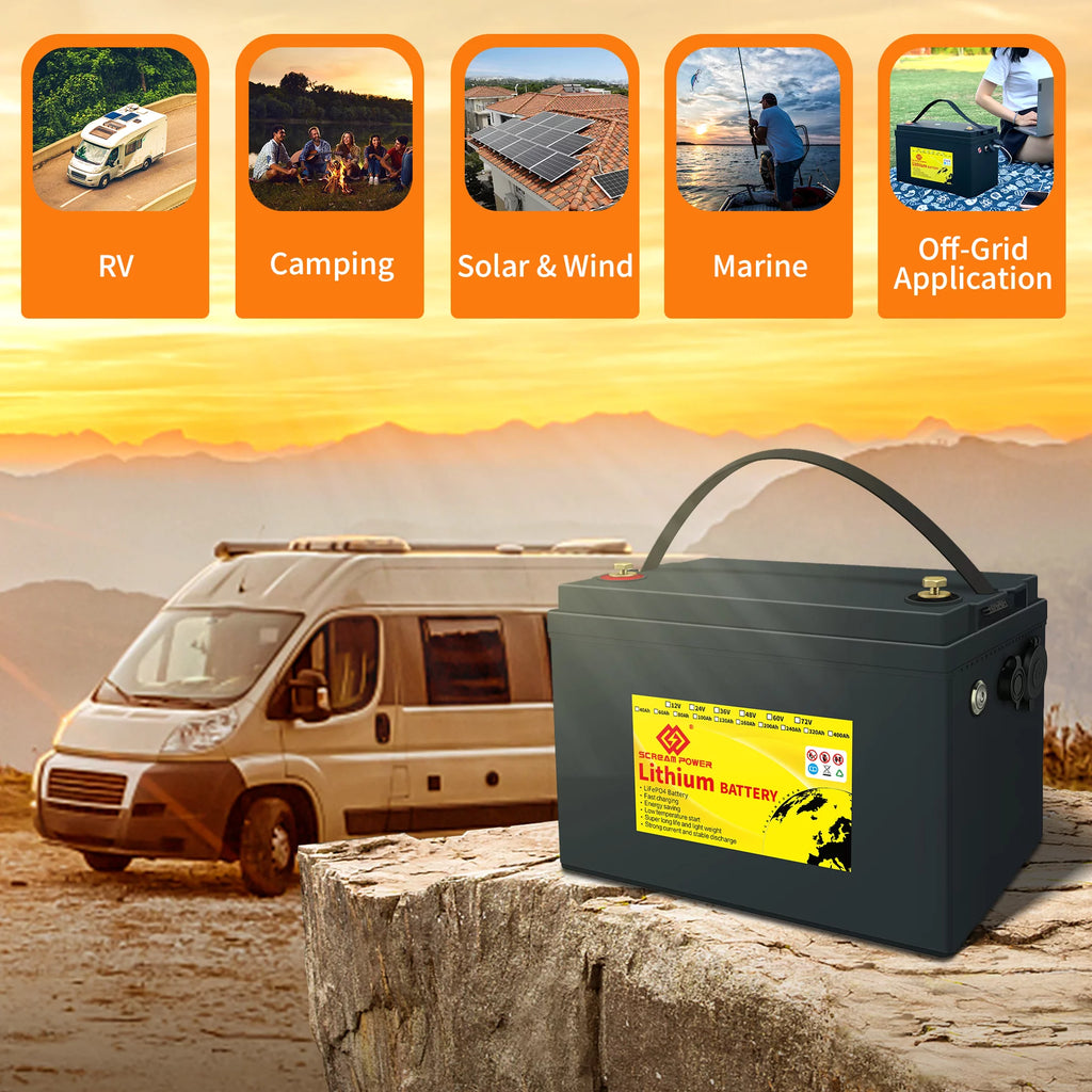 12V 100Ah LiFePO4 Lithium Battery with 100A BMS J63256
