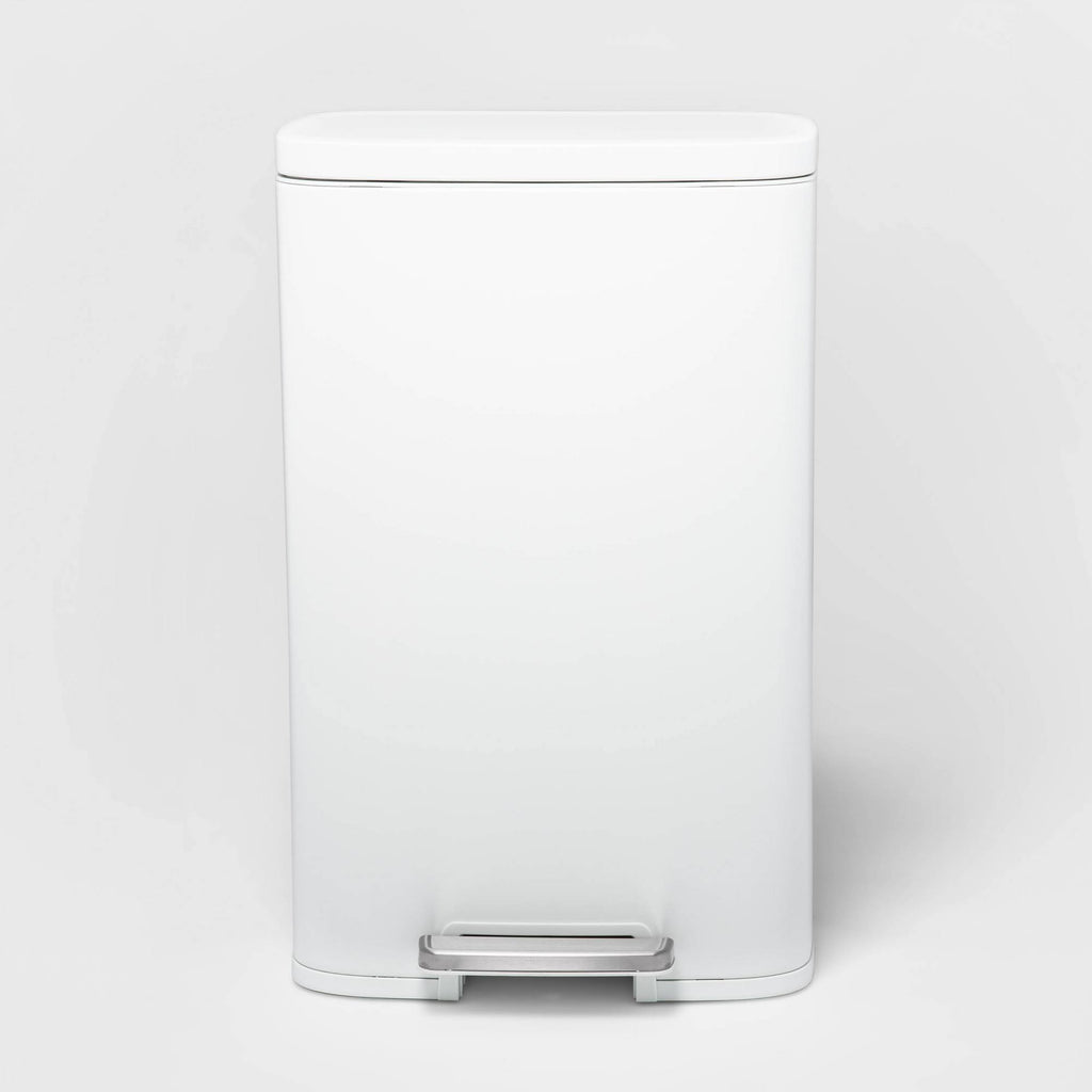 45L Rectangle Step Trash Can White T906