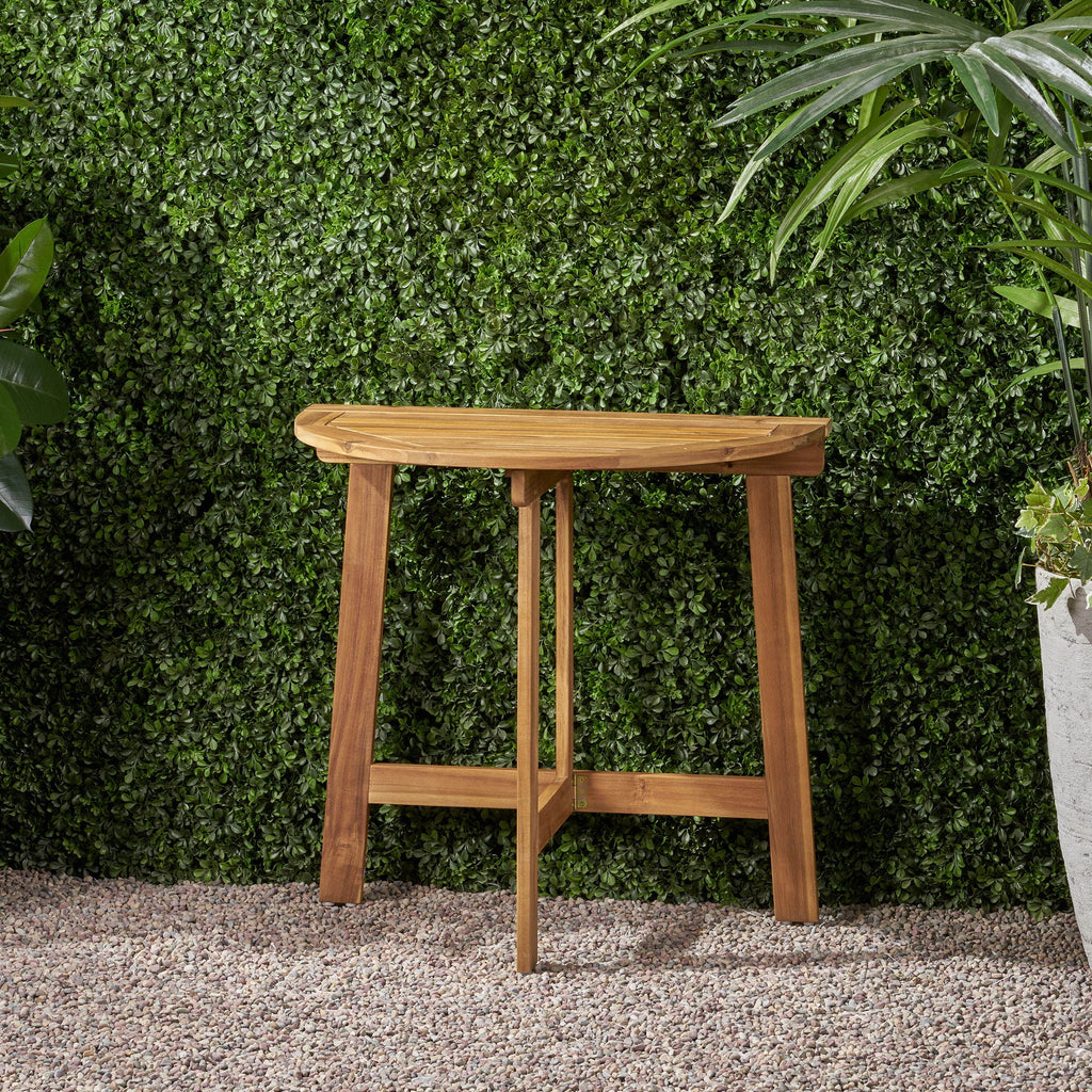 Acacia Wood Half Round Folding Bistro Table D553