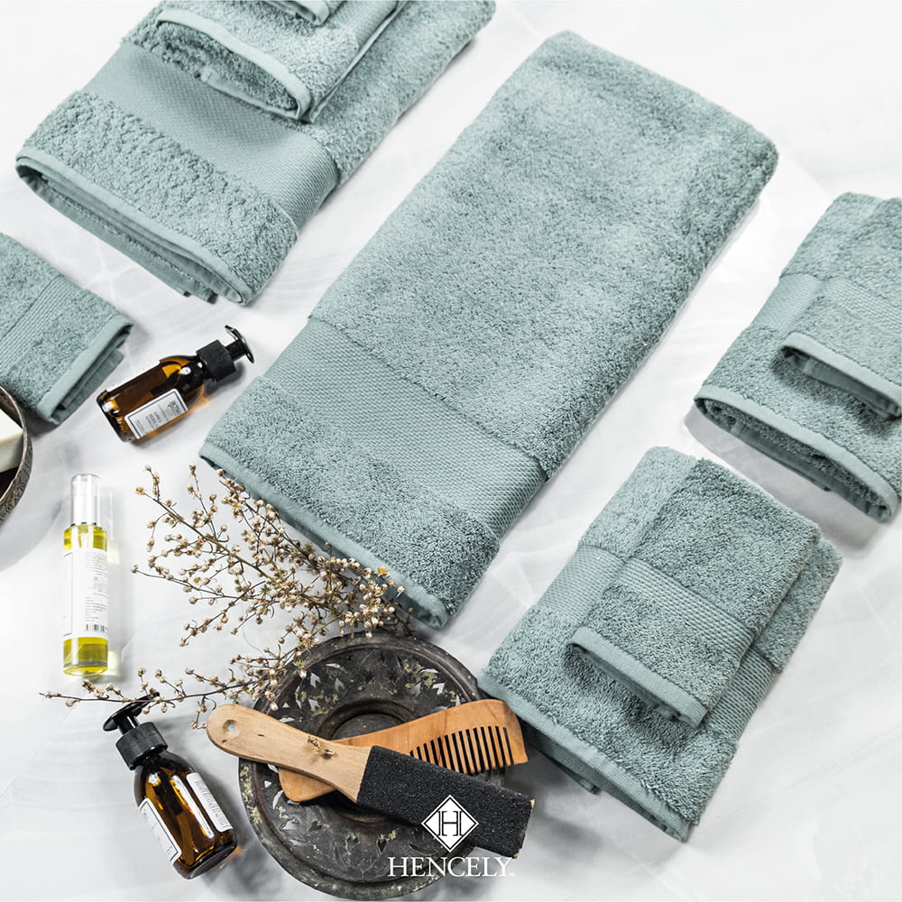 Bath Sheets Set of 2 Cotton Dark Green E641