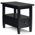 14" Black Wood Narrow Side Table Y379