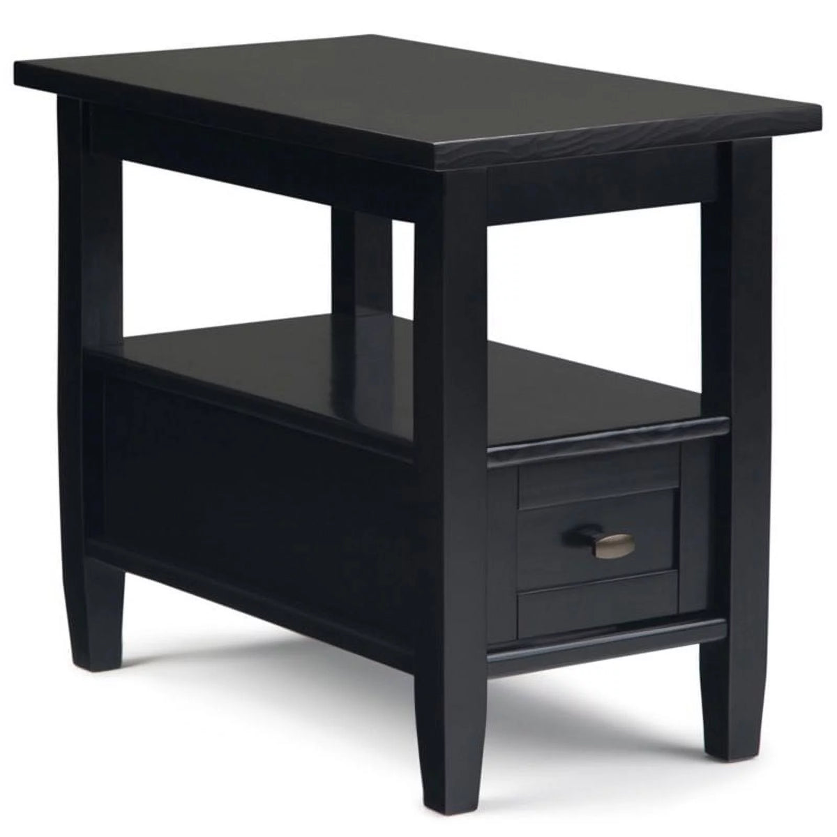 14" Black Wood Narrow Side Table Y379