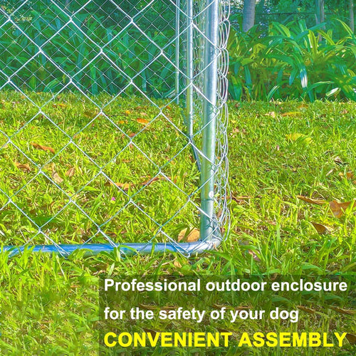 10ft x 10ft Metal Dog Kennel with Roof R32241