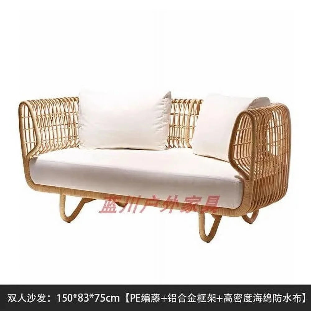 Outdoor Sofa Single Natural Rattan Woven I12983