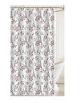 Printed Canvas Shower Curtain with Roller Hooks J706