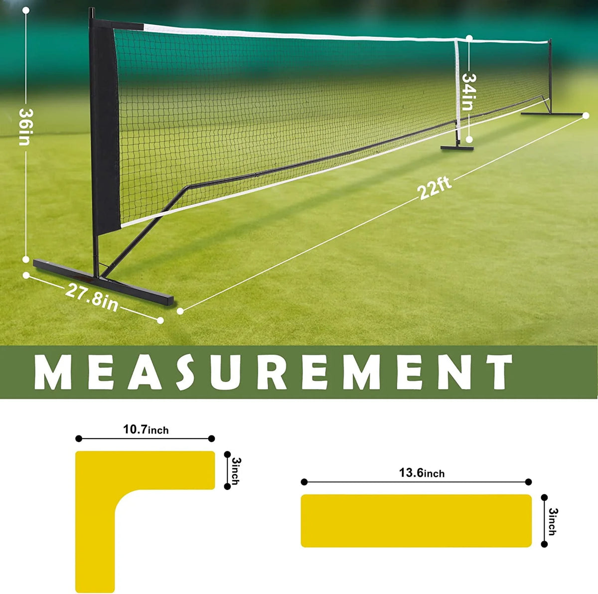 22 FT Pickleball Net with Carrying Bag P553