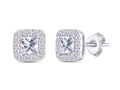 14k Solid White Gold Diamond Stud Earrings W357