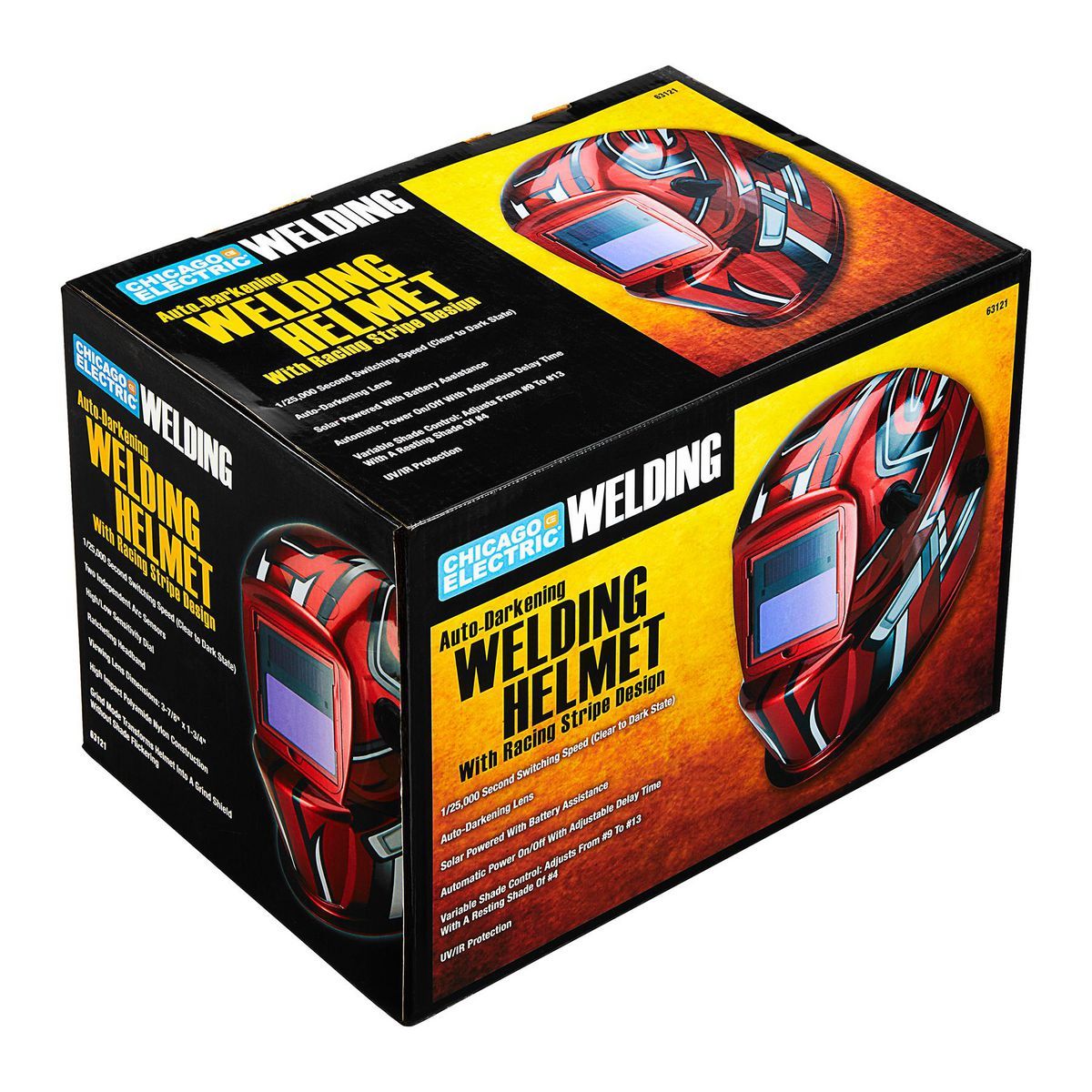 Red Auto-Darkening Welding Helmet E453092