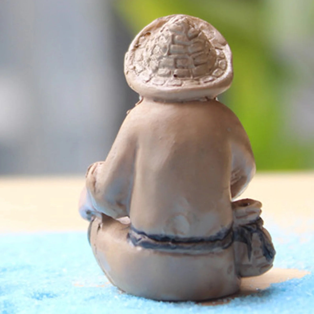 Miniature Resin Fishing Old Man Statue Aquarium Ornament C492