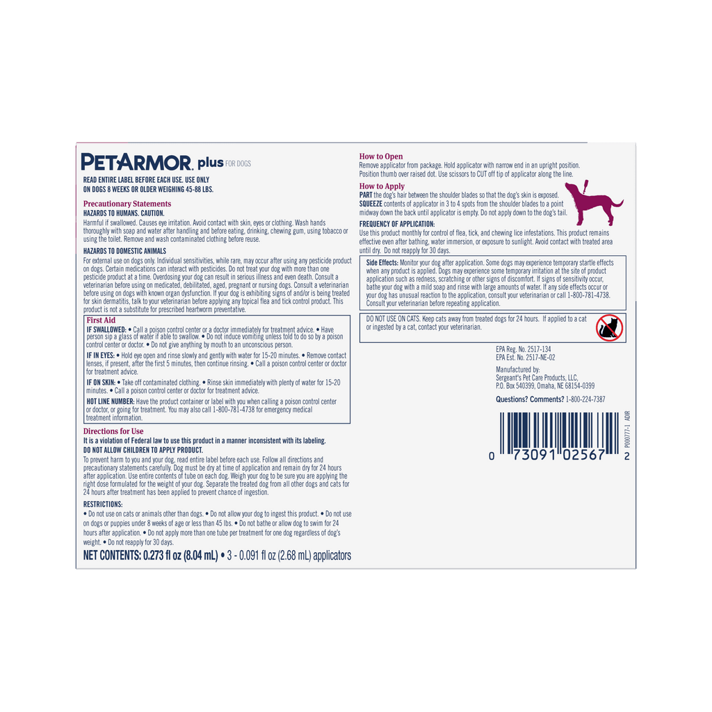 Flea & Tick Prevention for Large Dogs 3 Month Supply Y50763