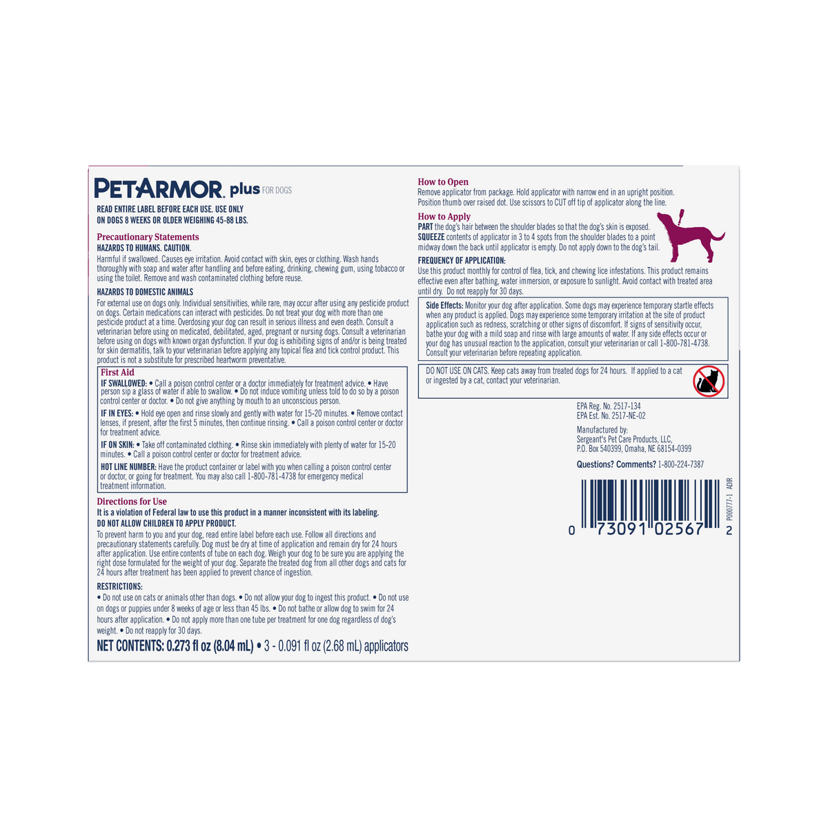 Flea & Tick Prevention for Large Dogs 3 Month Supply Y50763